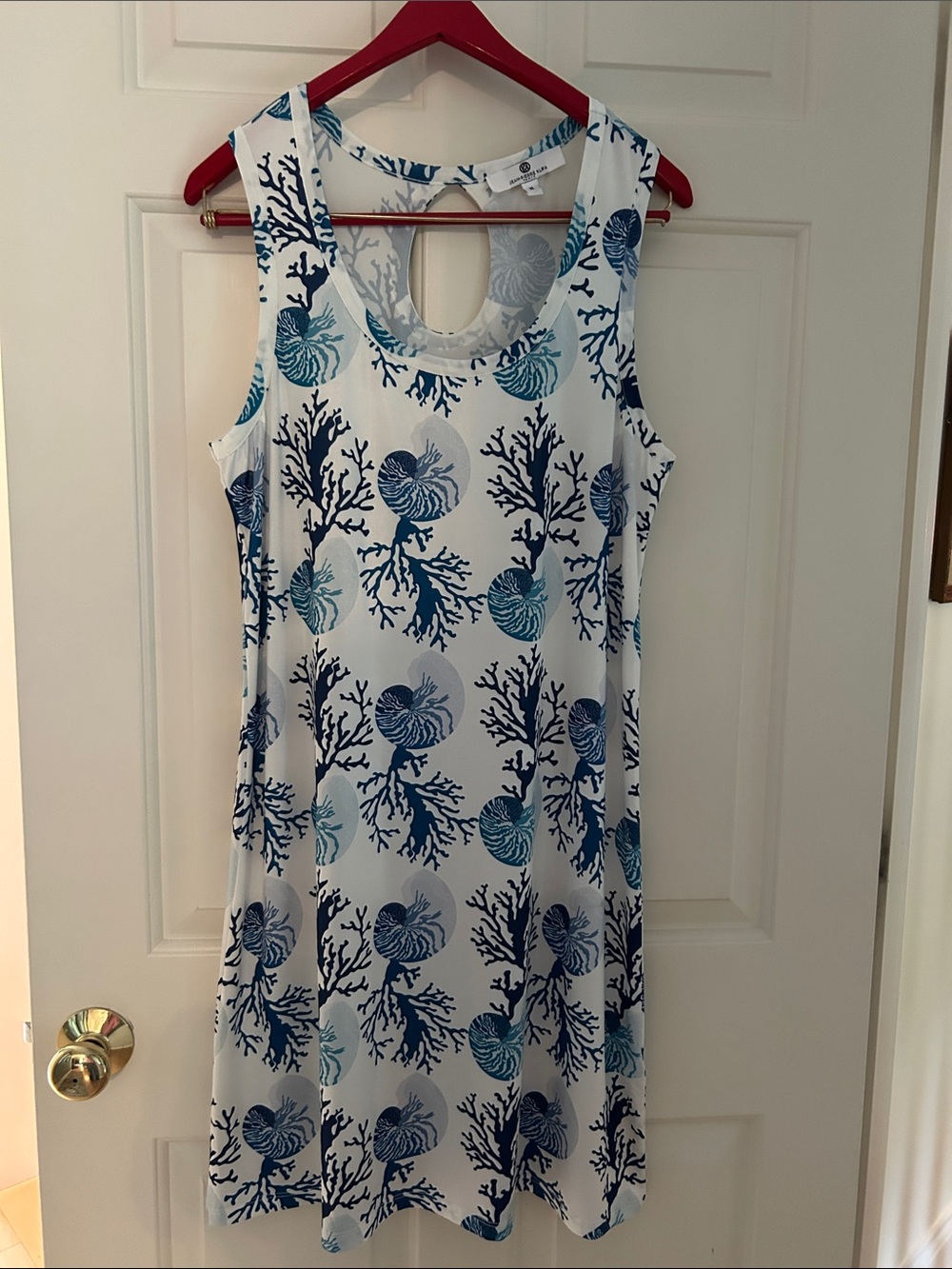 Jean-Pierre KLIFA Sleeveless Nautical Shell-Print Shift Dress Size XL